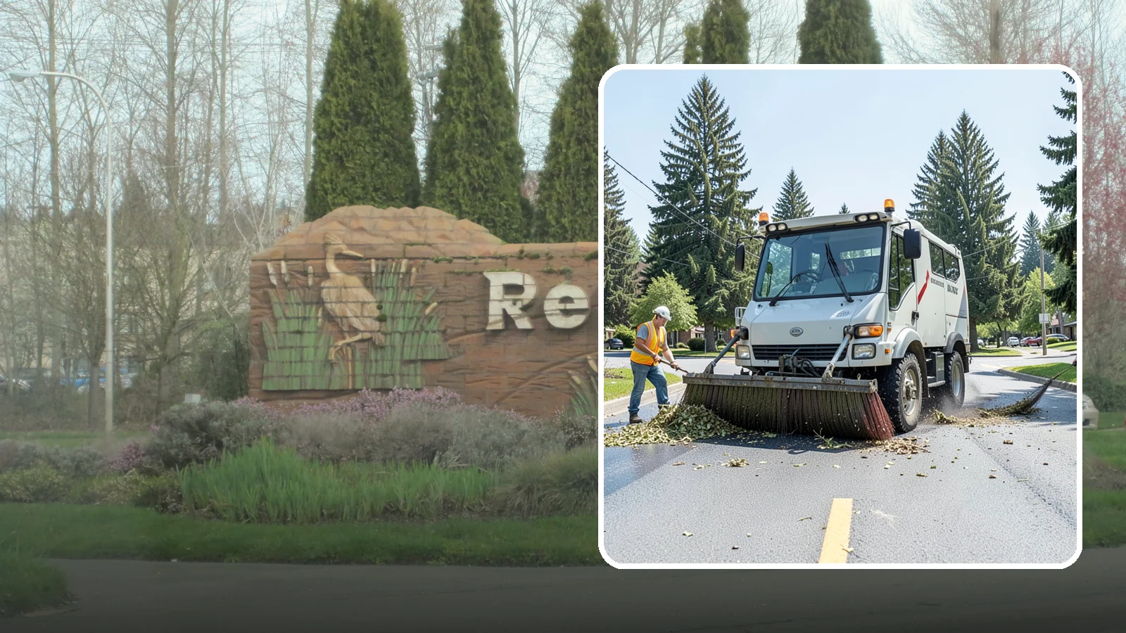 Street Sweeping in Renton, King County, WA - Routine and route-based mechanical sweeping of municipal streets and arterials.