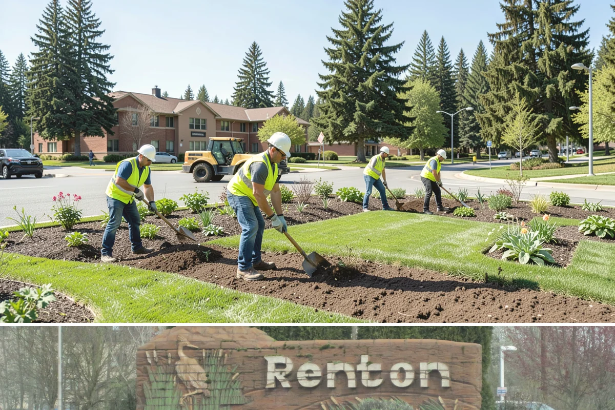 Street Sweeping in Renton, King County, WA - Sweeping intensifies during fall leaf drop and after winter sanding to recover traction grit.