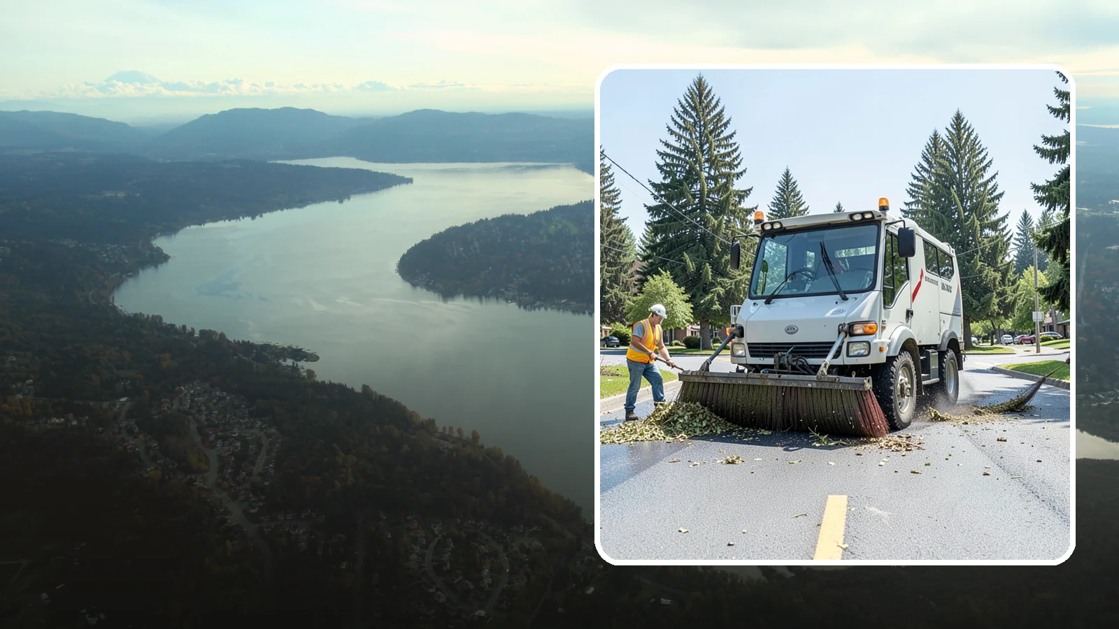 Street Sweeping in Sammamish, King County, WA - Routine and route-based mechanical sweeping of municipal streets and arterials.