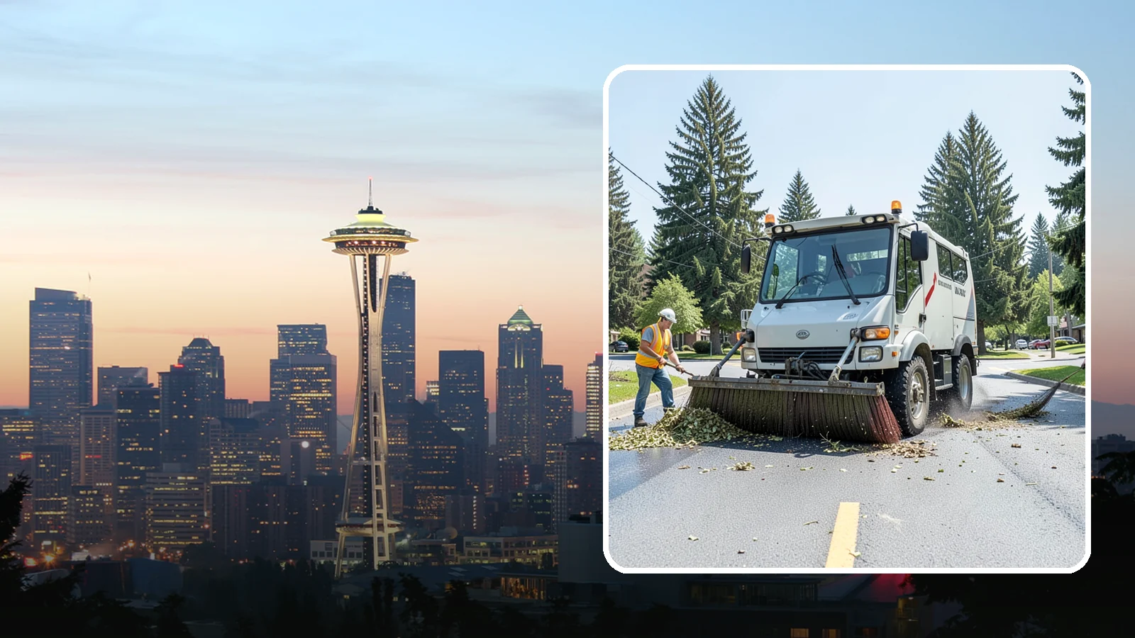 Street Sweeping in Seattle, King County, WA - Routine and route-based mechanical sweeping of municipal streets and arterials.