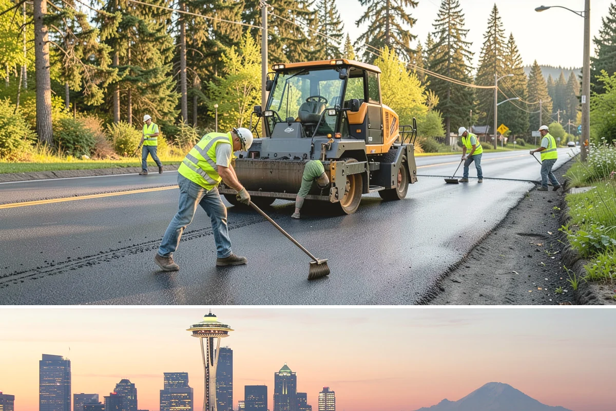 Street Sweeping in Seattle, King County, WA - Sweeping intensifies during fall leaf drop and after winter sanding to recover traction grit.