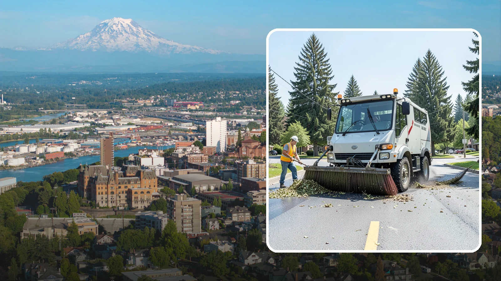 Street Sweeping in Tacoma, Pierce County, WA - Routine and route-based mechanical sweeping of municipal streets and arterials.