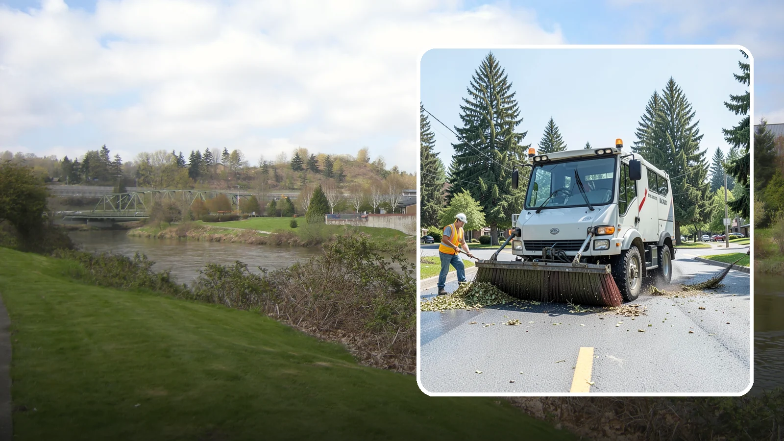 Street Sweeping in Tukwila, King County, WA - Routine and route-based mechanical sweeping of municipal streets and arterials.
