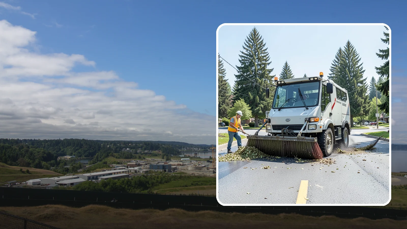 Street Sweeping in University Place, Pierce County, WA - Routine and route-based mechanical sweeping of municipal streets and arterials.