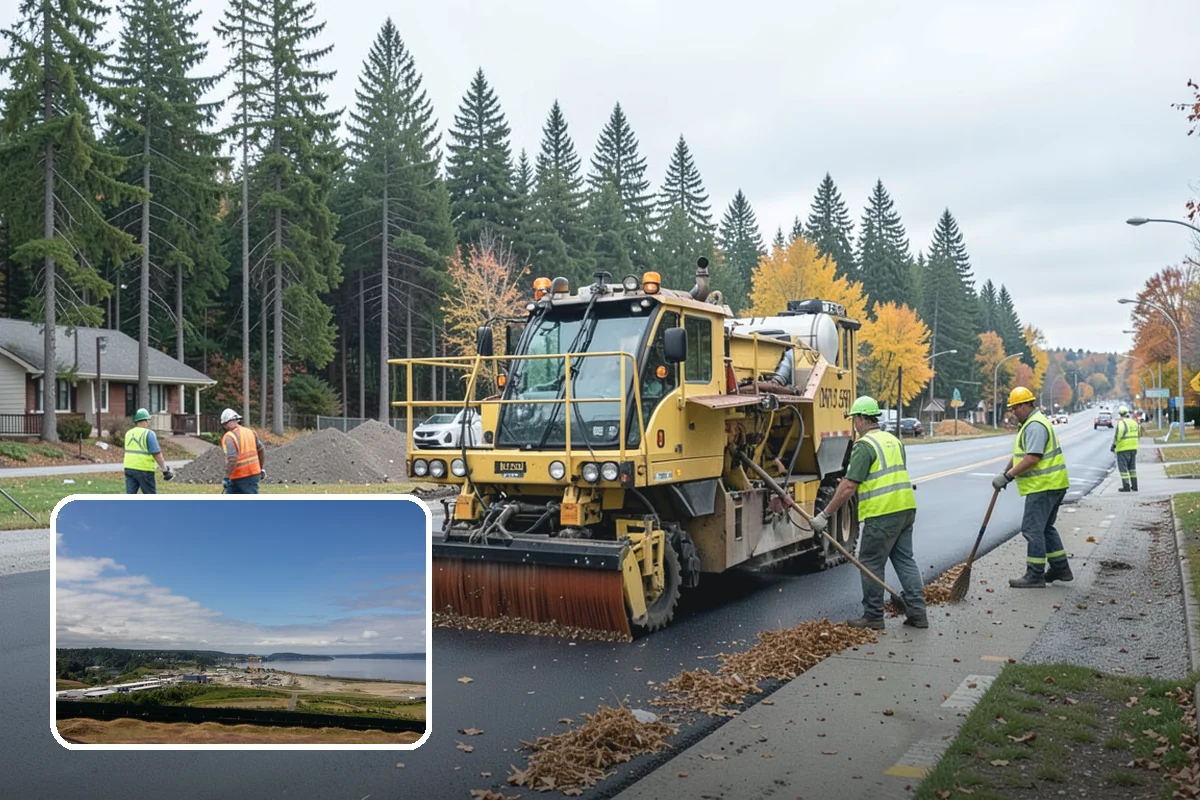 Street Sweeping in University Place, Pierce County, WA - Cleaner streets and storm inlets