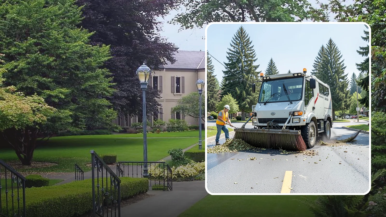 Street Sweeping in Woodinville, King County, WA - Routine and route-based mechanical sweeping of municipal streets and arterials.