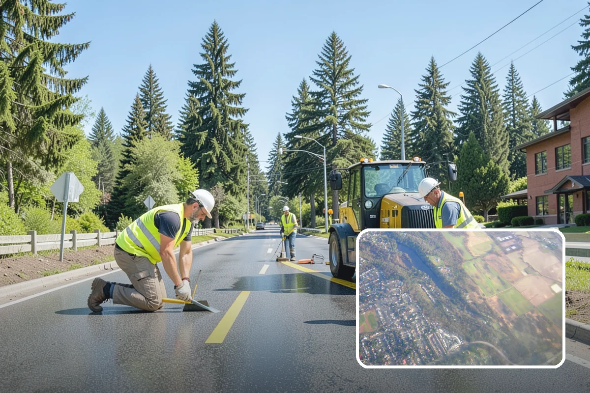 Street Tree Pruning in Algona, King County, WA - Restores code-required clearance over roadways, sidewalks, and signals