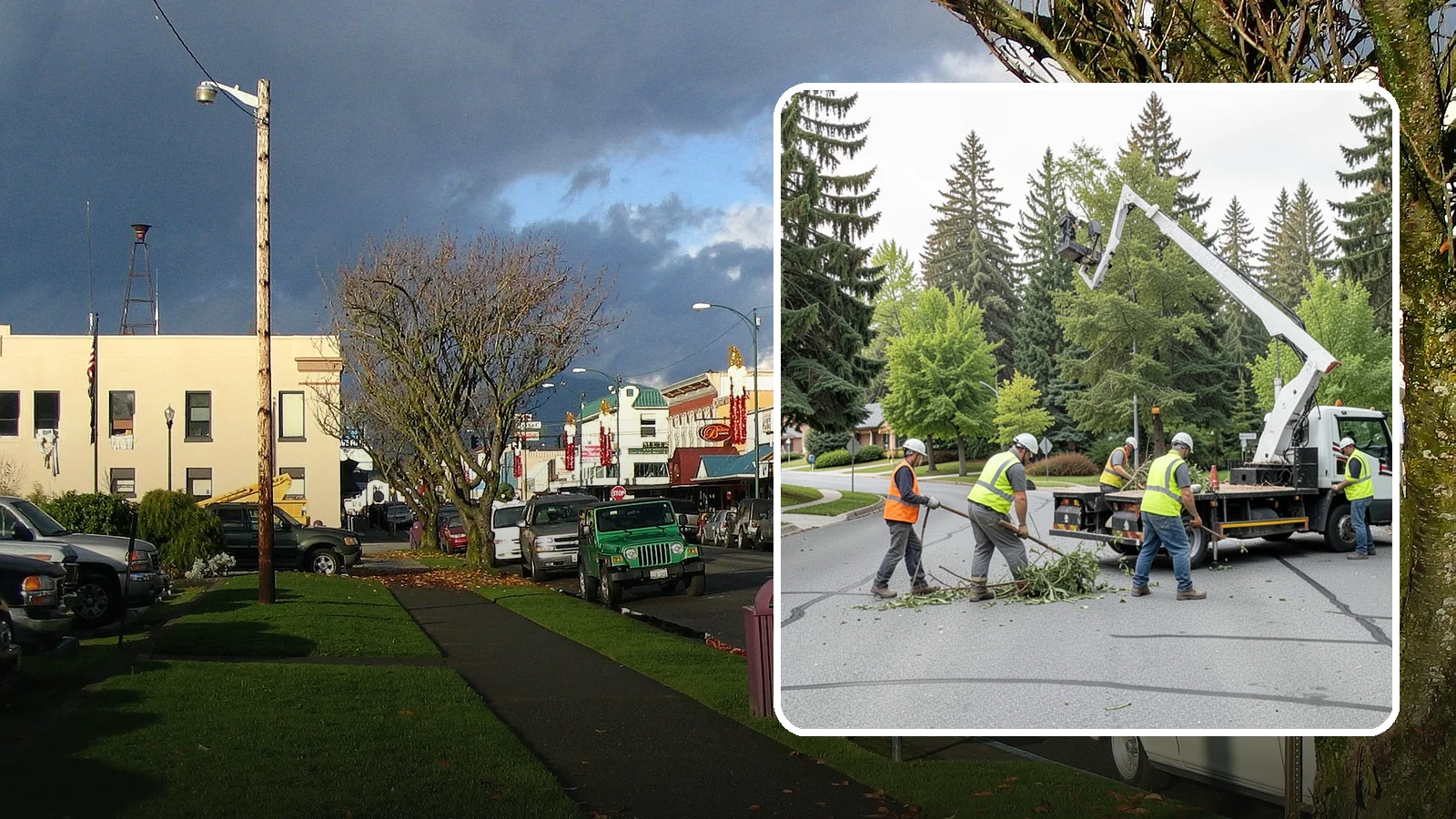 Street Tree Pruning in Arlington, Snohomish County, WA - Cyclical ANSI A300 pruning of public street trees to preserve canopy health while maintaining legal clearances over roadways and...
