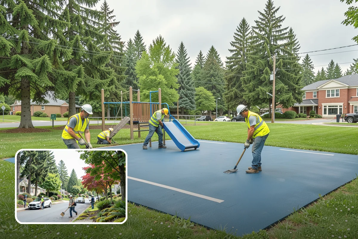 Street Tree Pruning in Beaux Arts Village, King County, WA - Restores code-required clearance over roadways, sidewalks, and signals