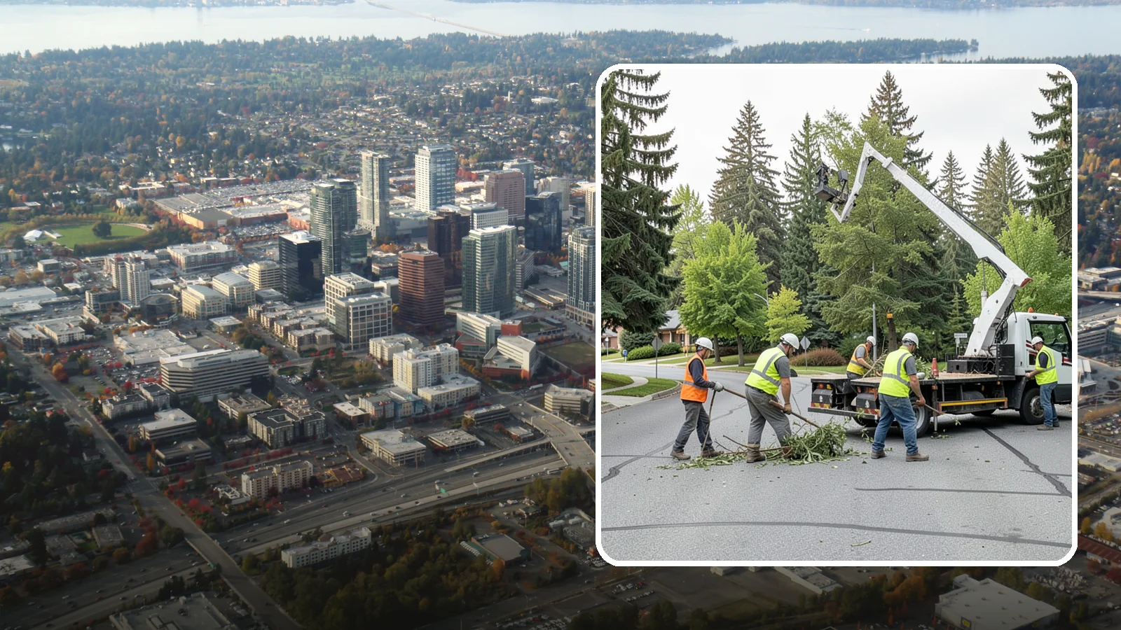 Street Tree Pruning in Bellevue, King County, WA - Cyclical ANSI A300 pruning of public street trees to preserve canopy health while maintaining legal clearances over roadways and...