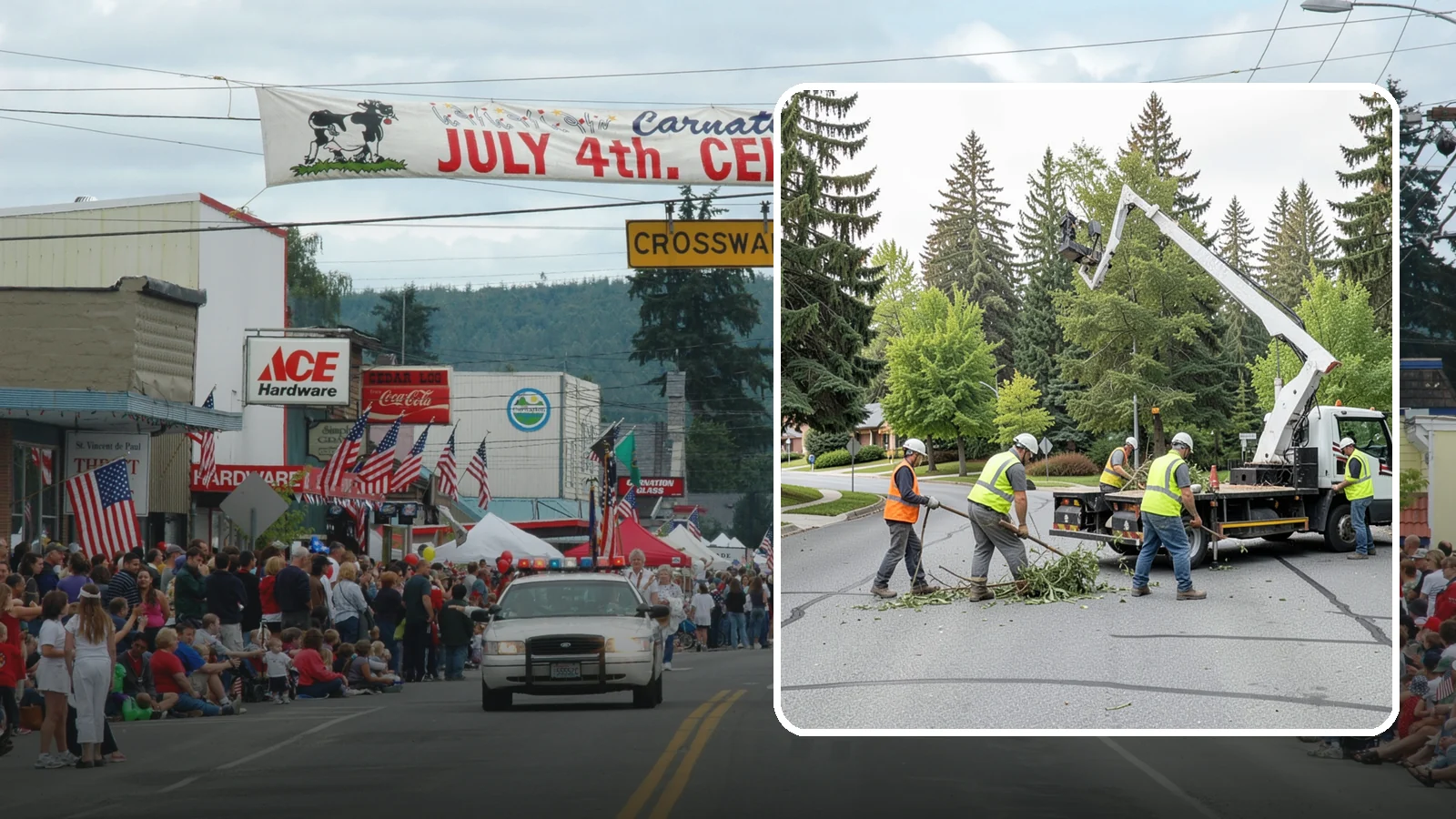 Street Tree Pruning in Carnation, King County, WA - Cyclical ANSI A300 pruning of public street trees to preserve canopy health while maintaining legal clearances over roadways and...