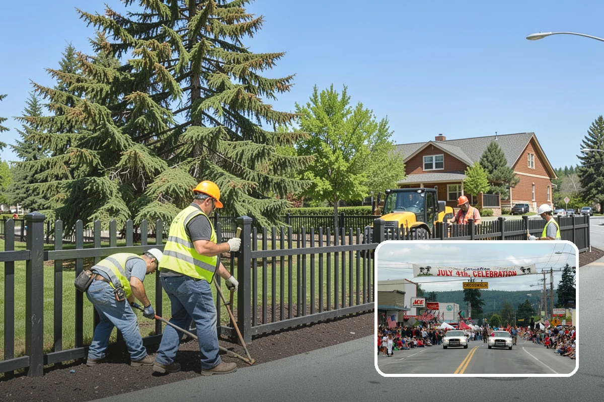 Street Tree Pruning in Carnation, King County, WA - Restores code-required clearance over roadways, sidewalks, and signals