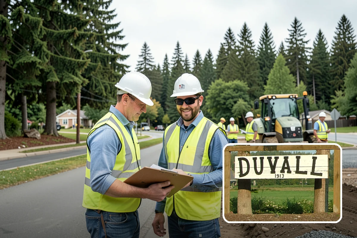 Street Tree Pruning in Duvall, King County, WA - Restores code-required clearance over roadways, sidewalks, and signals