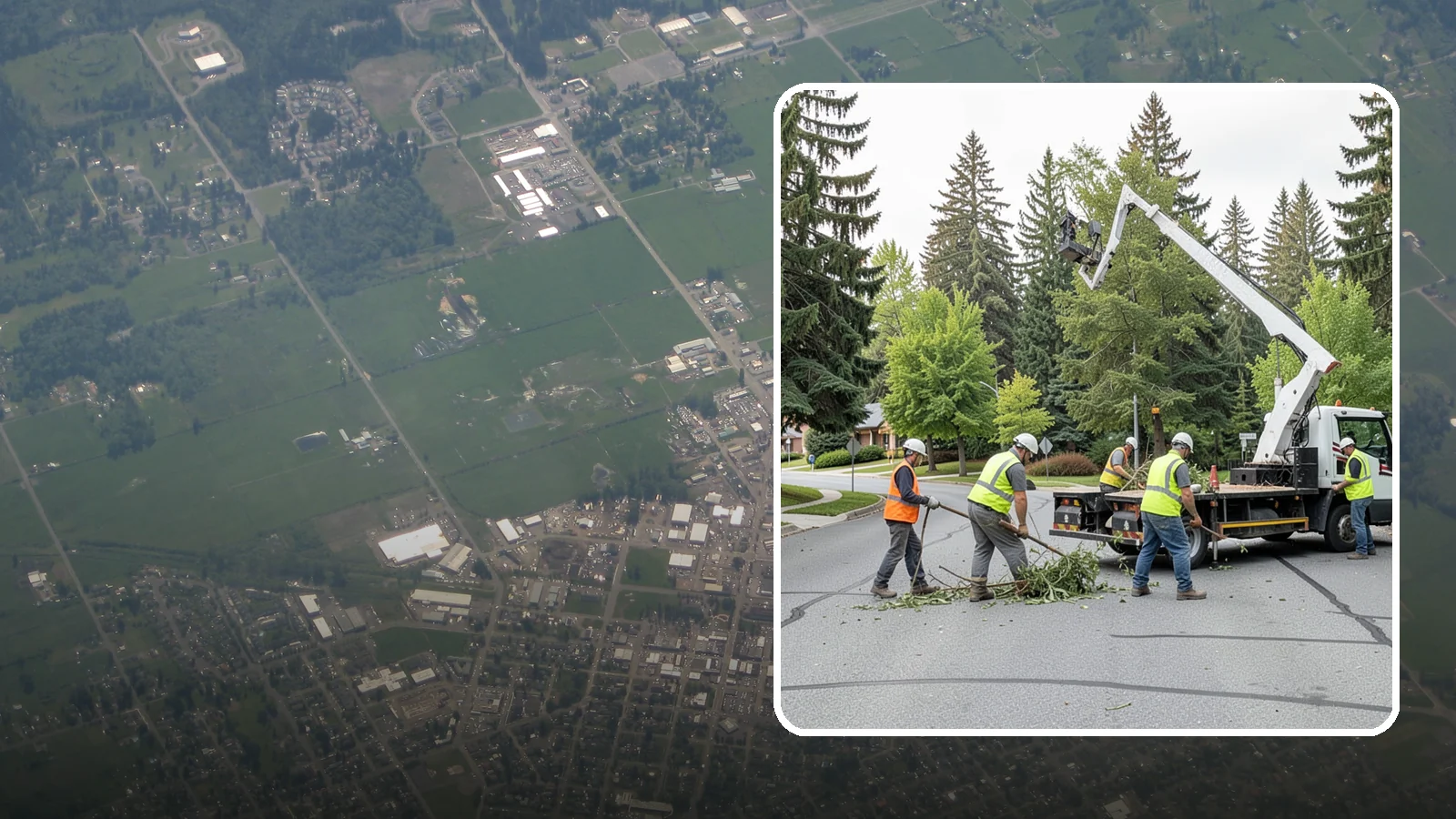 Street Tree Pruning in Enumclaw, King County, WA - Cyclical ANSI A300 pruning of public street trees to preserve canopy health while maintaining legal clearances over roadways and...