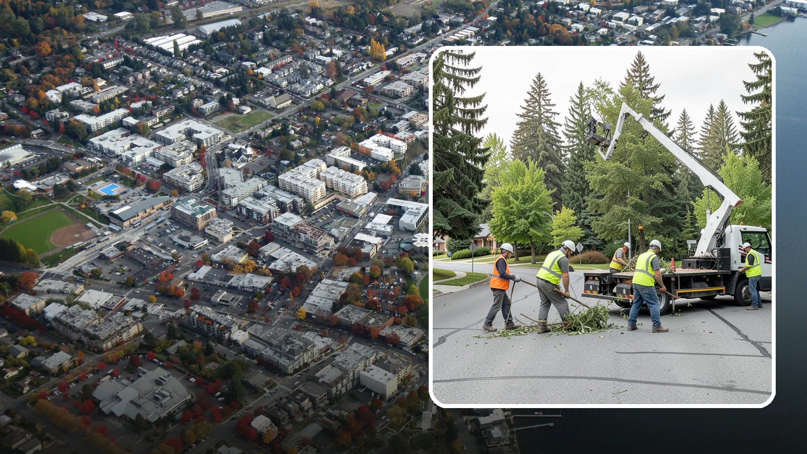 Street Tree Pruning in Kirkland, King County, WA - Cyclical ANSI A300 pruning of public street trees to preserve canopy health while maintaining legal clearances over roadways and...
