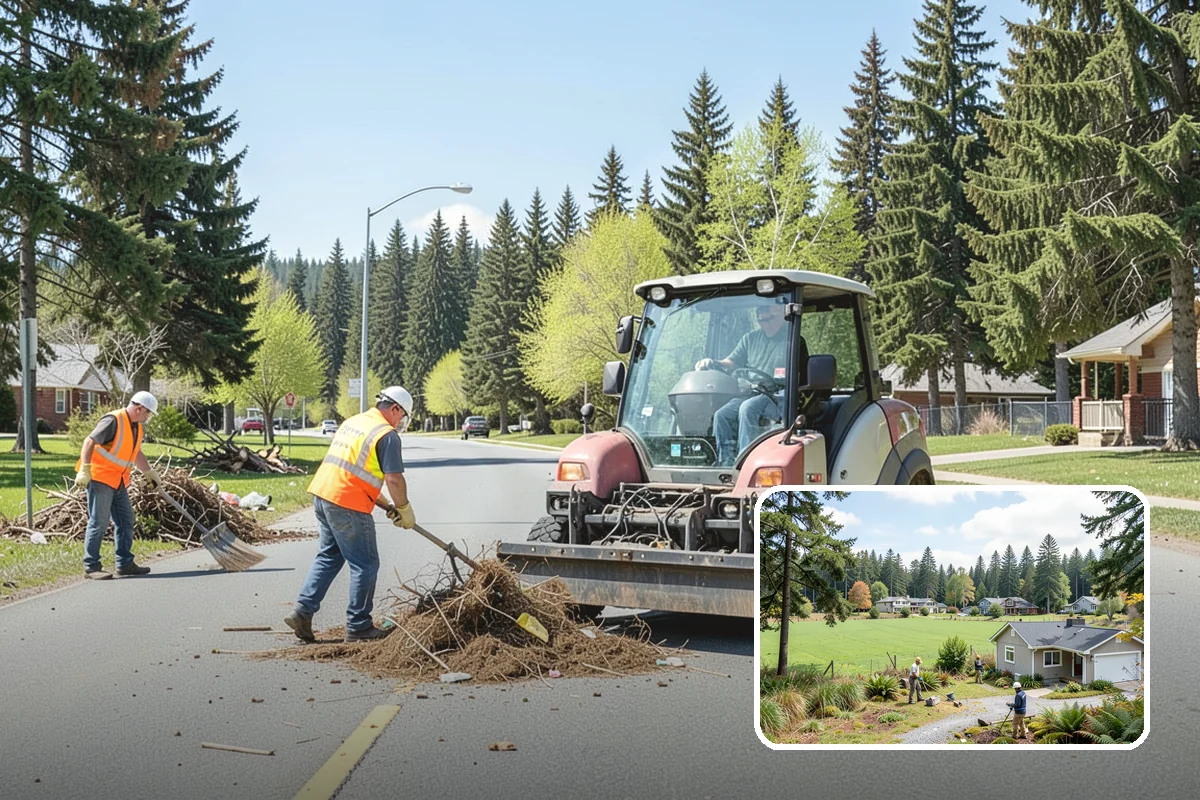 Street Tree Pruning in Lyman, Skagit County, WA - Restores code-required clearance over roadways, sidewalks, and signals