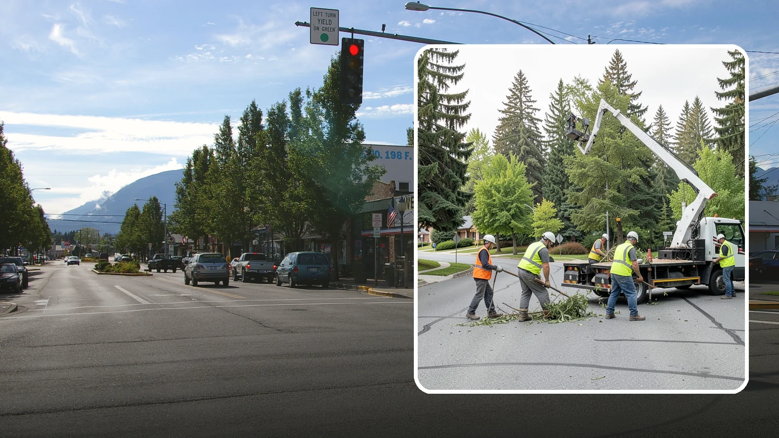 Street Tree Pruning in North Bend, King County, WA - Cyclical ANSI A300 pruning of public street trees to preserve canopy health while maintaining legal clearances over roadways and...