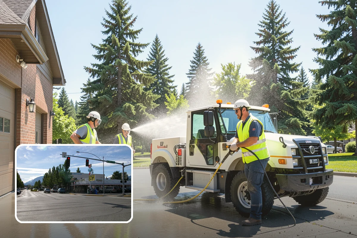 Street Tree Pruning in North Bend, King County, WA - Restores code-required clearance over roadways, sidewalks, and signals