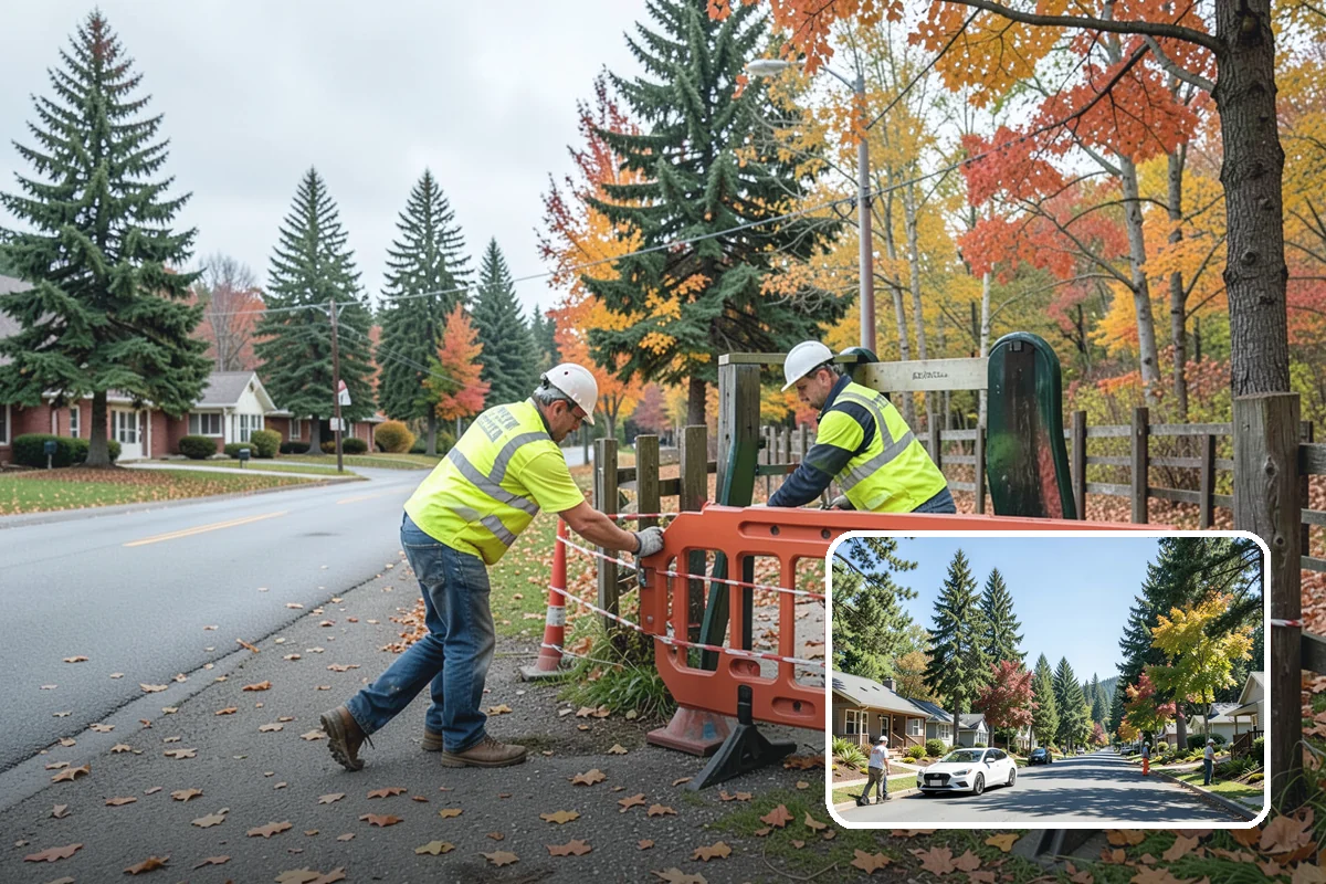 Street Tree Pruning in Orting, Pierce County, WA - Restores code-required clearance over roadways, sidewalks, and signals