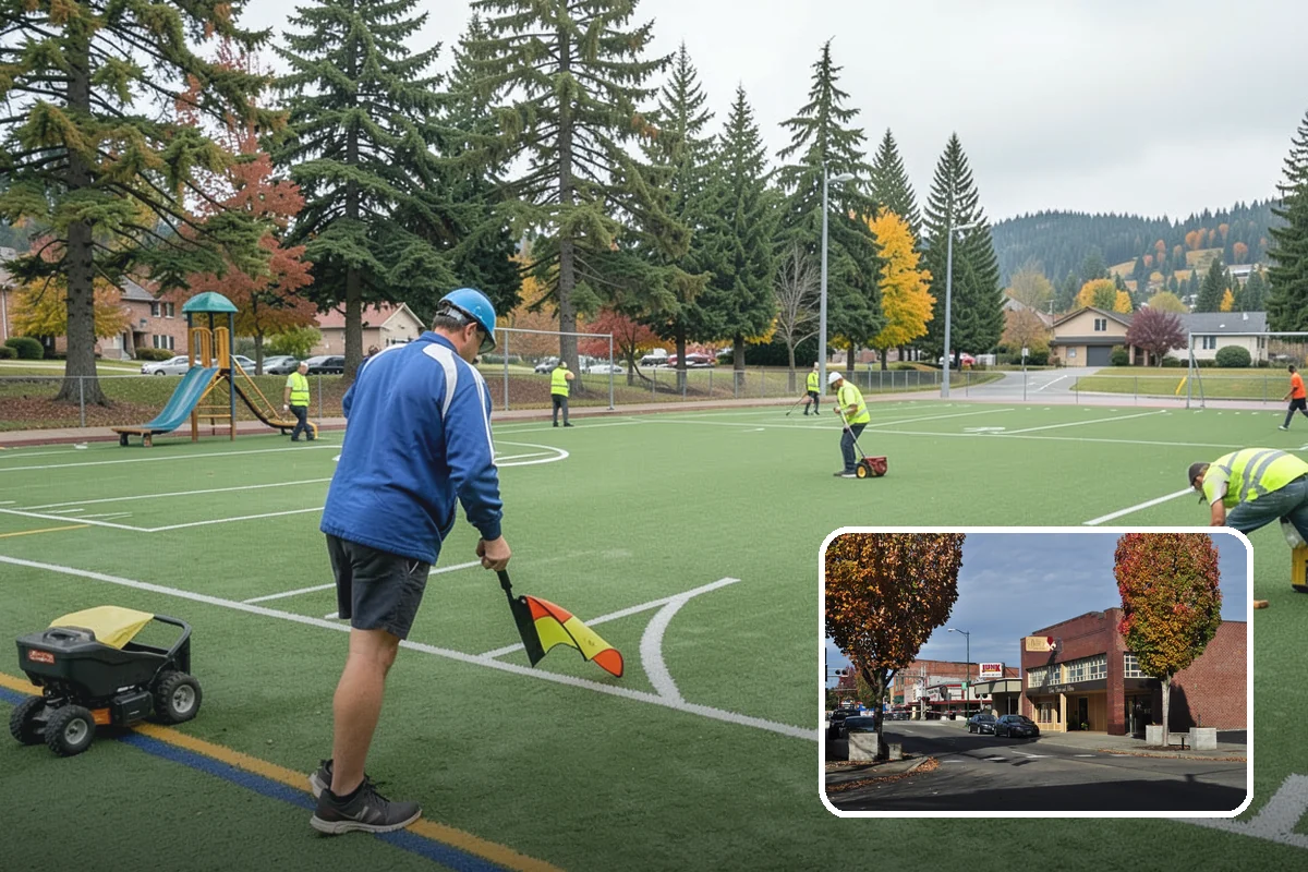 Street Tree Pruning in Puyallup, Pierce County, WA - Restores code-required clearance over roadways, sidewalks, and signals