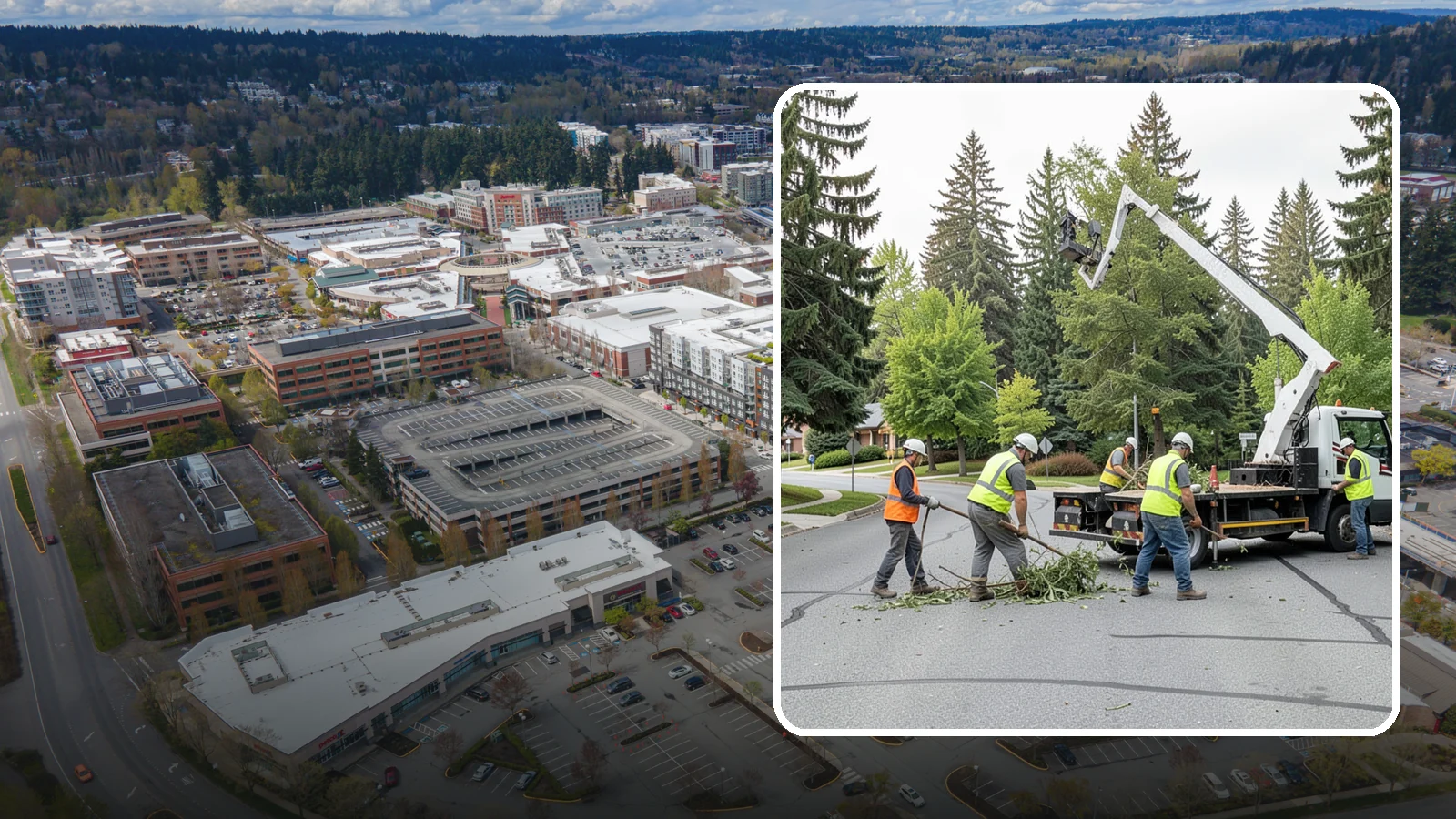 Street Tree Pruning in Redmond, King County, WA - Cyclical ANSI A300 pruning of public street trees to preserve canopy health while maintaining legal clearances over roadways and...