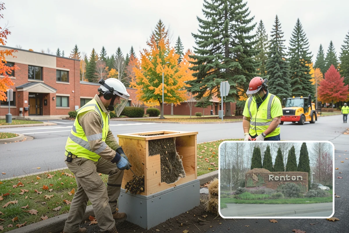 Street Tree Pruning in Renton, King County, WA - Restores code-required clearance over roadways, sidewalks, and signals