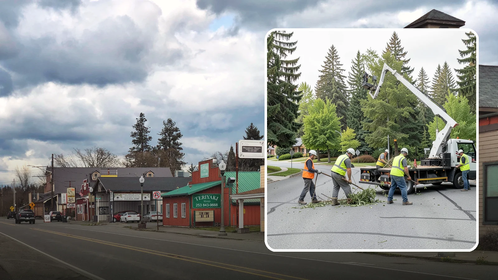 Street Tree Pruning in Roy, Pierce County, WA - Cyclical ANSI A300 pruning of public street trees to preserve canopy health while maintaining legal clearances over roadways and...