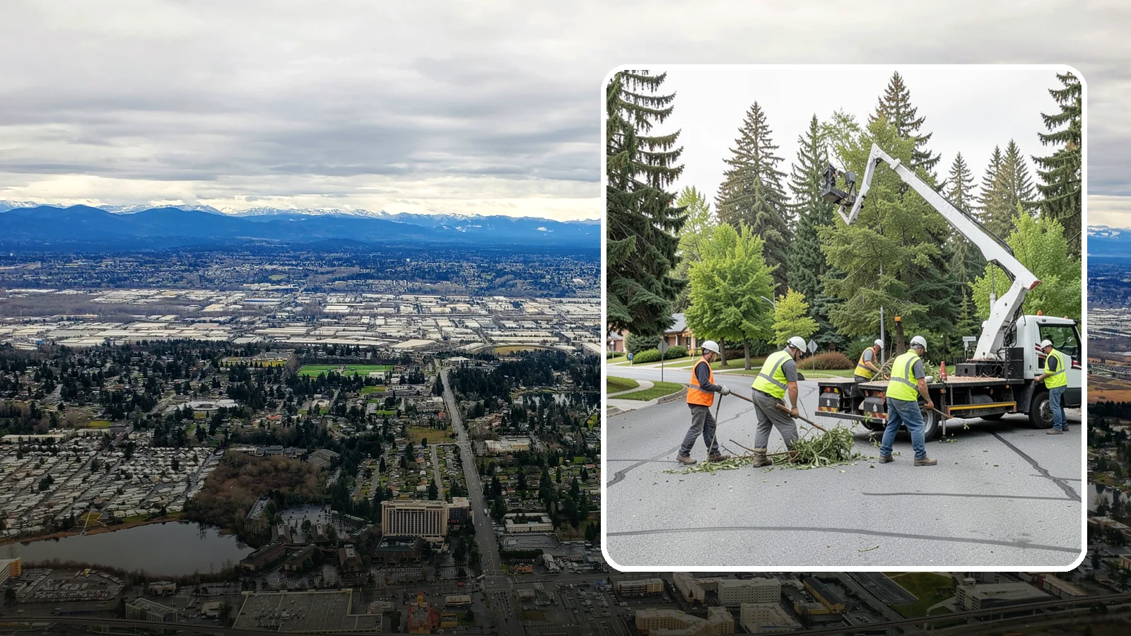 Street Tree Pruning in SeaTac, King County, WA - Cyclical ANSI A300 pruning of public street trees to preserve canopy health while maintaining legal clearances over roadways and...