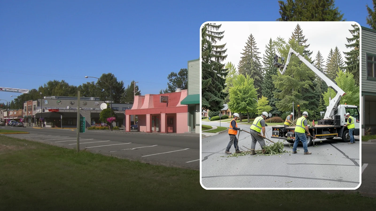 Street Tree Pruning in Snoqualmie, King County, WA - Cyclical ANSI A300 pruning of public street trees to preserve canopy health while maintaining legal clearances over roadways and...