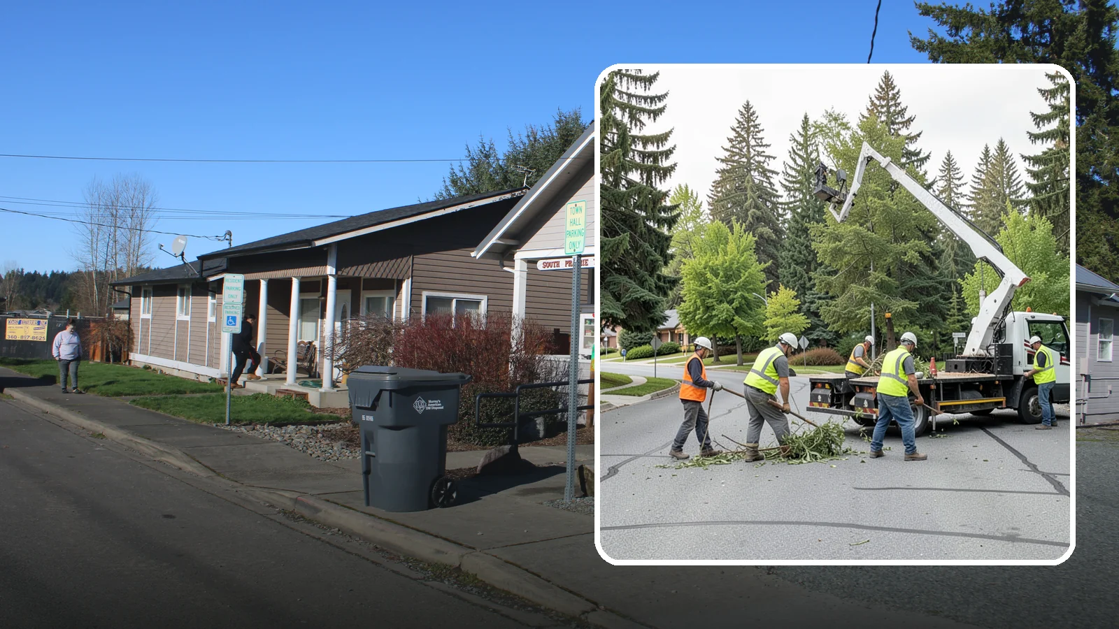 Street Tree Pruning in South Prairie, Pierce County, WA - Cyclical ANSI A300 pruning of public street trees to preserve canopy health while maintaining legal clearances over roadways and...