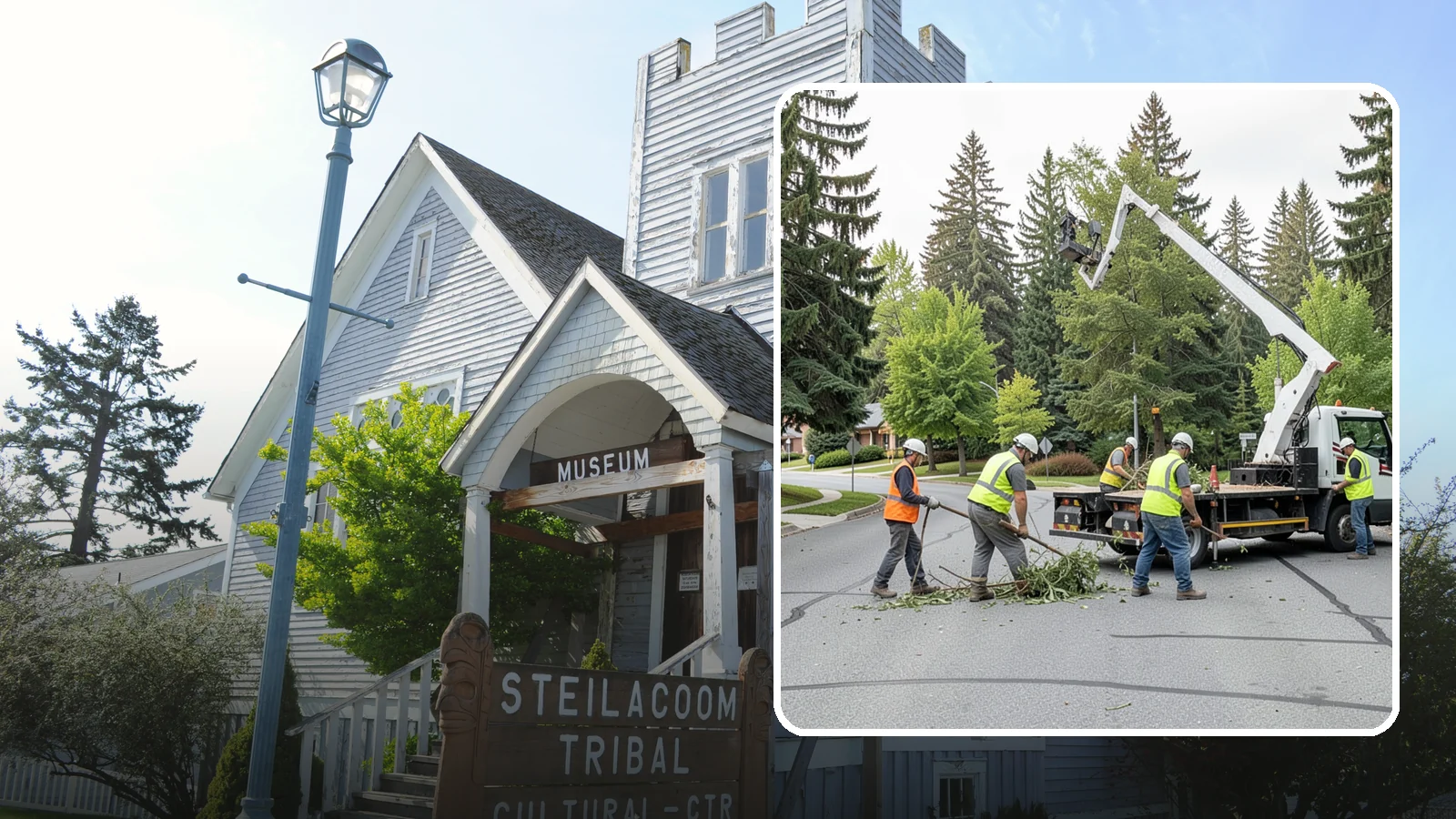 Street Tree Pruning in Steilacoom, Pierce County, WA - Cyclical ANSI A300 pruning of public street trees to preserve canopy health while maintaining legal clearances over roadways and...
