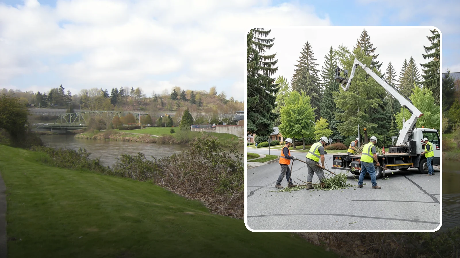 Street Tree Pruning in Tukwila, King County, WA - Cyclical ANSI A300 pruning of public street trees to preserve canopy health while maintaining legal clearances over roadways and...