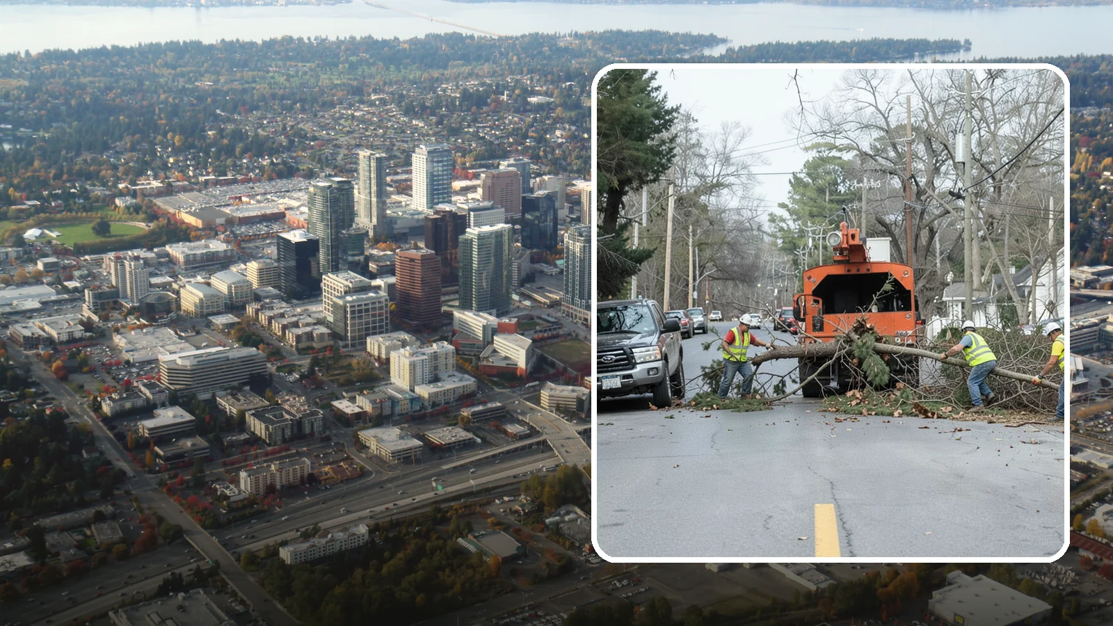 Street Tree Removal in Bellevue, King County, WA - Permitted removal of dead, declining, or conflicting street trees in the public right-of-way with full traffic control and site...