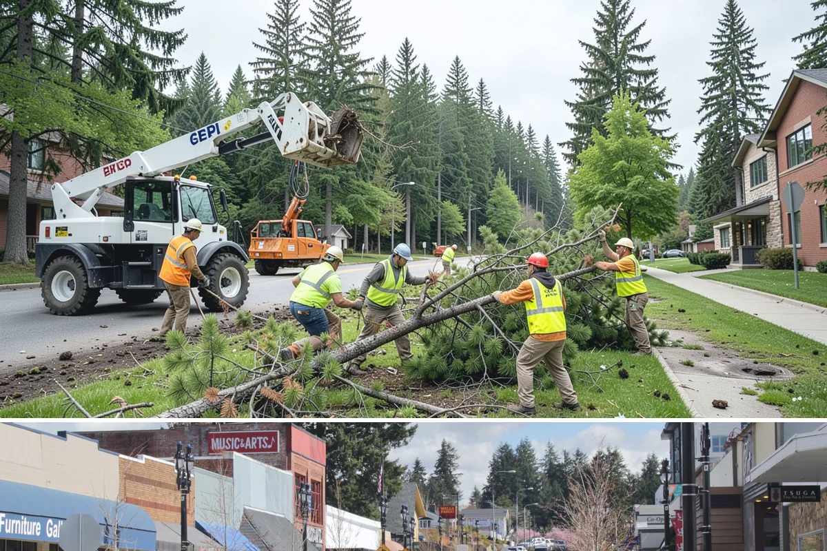 Street Tree Removal in Bothell, King County, WA - Removals can proceed year-round for hazard cases, though non-emergency work is typically batched into the drier late-spring...
