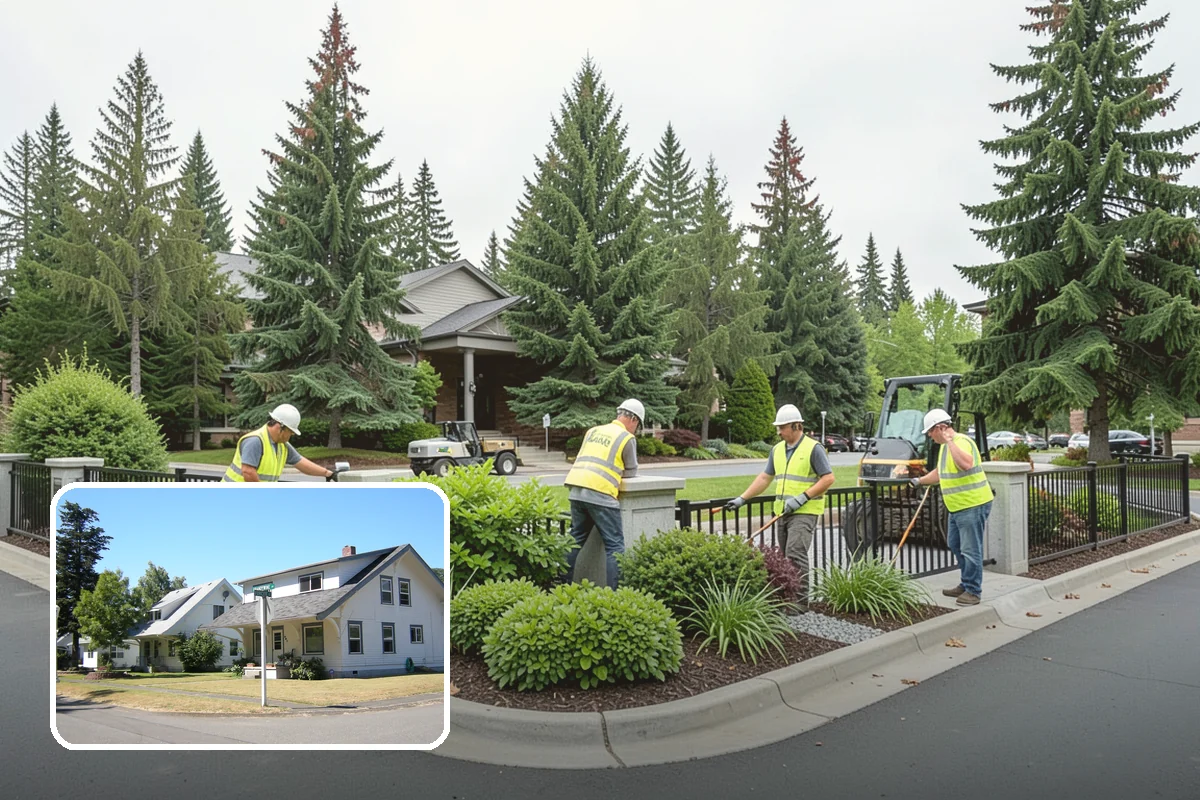 Street Tree Removal in DuPont, Pierce County, WA - Eliminates hazard trees before failure across busy corridors