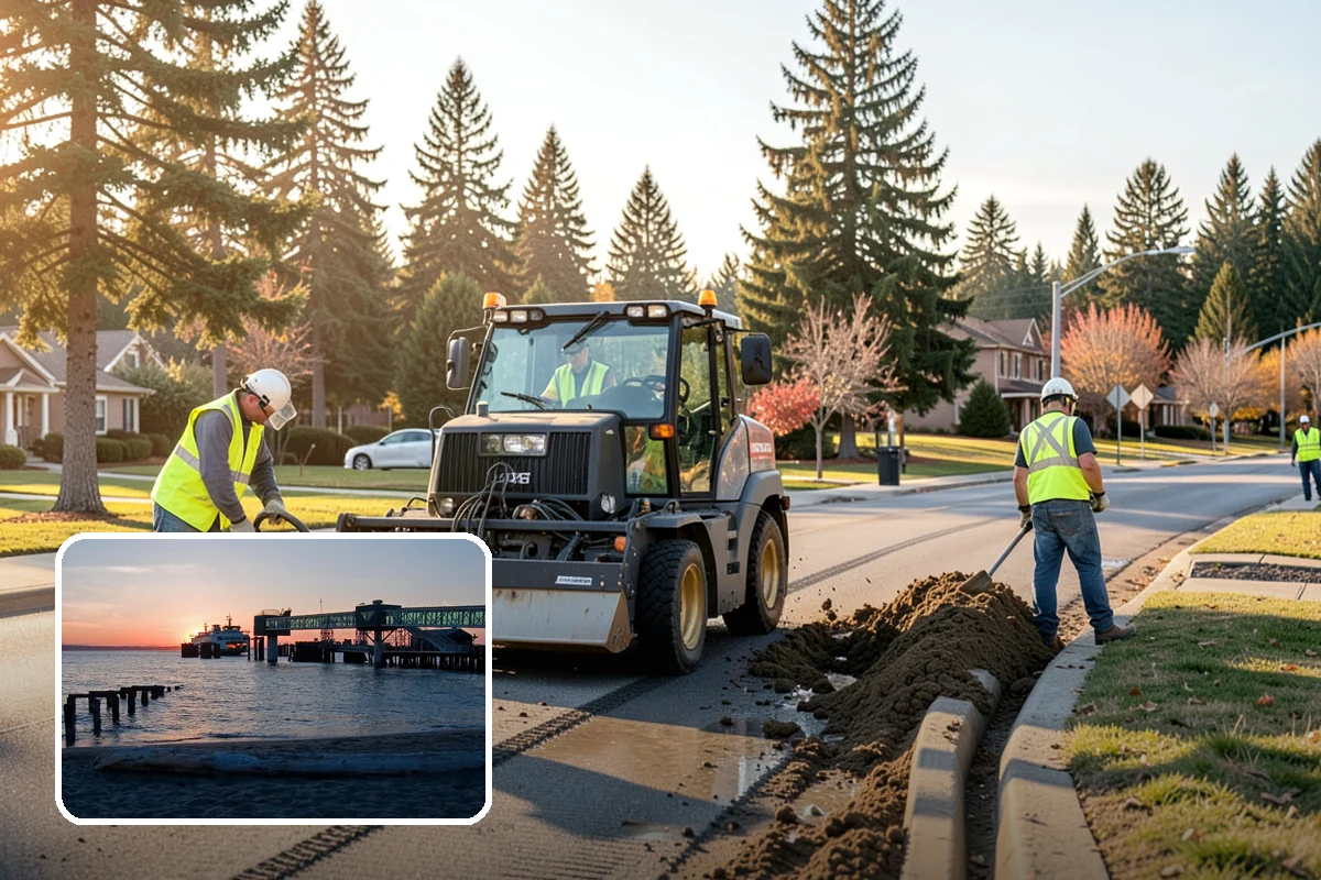 Street Tree Removal in Edmonds, Snohomish County, WA - Eliminates hazard trees before failure across busy corridors