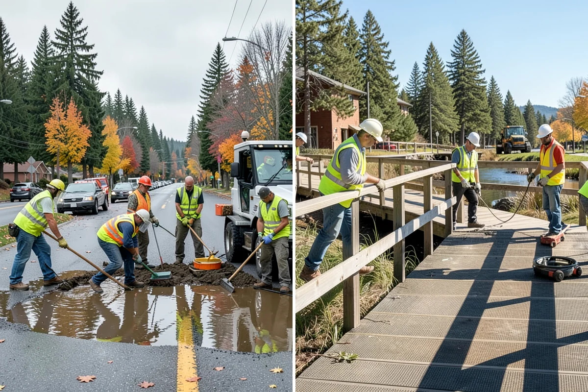 Street Tree Removal in Enumclaw, King County, WA - Removal authorization, permitting, and utility locates confirmed