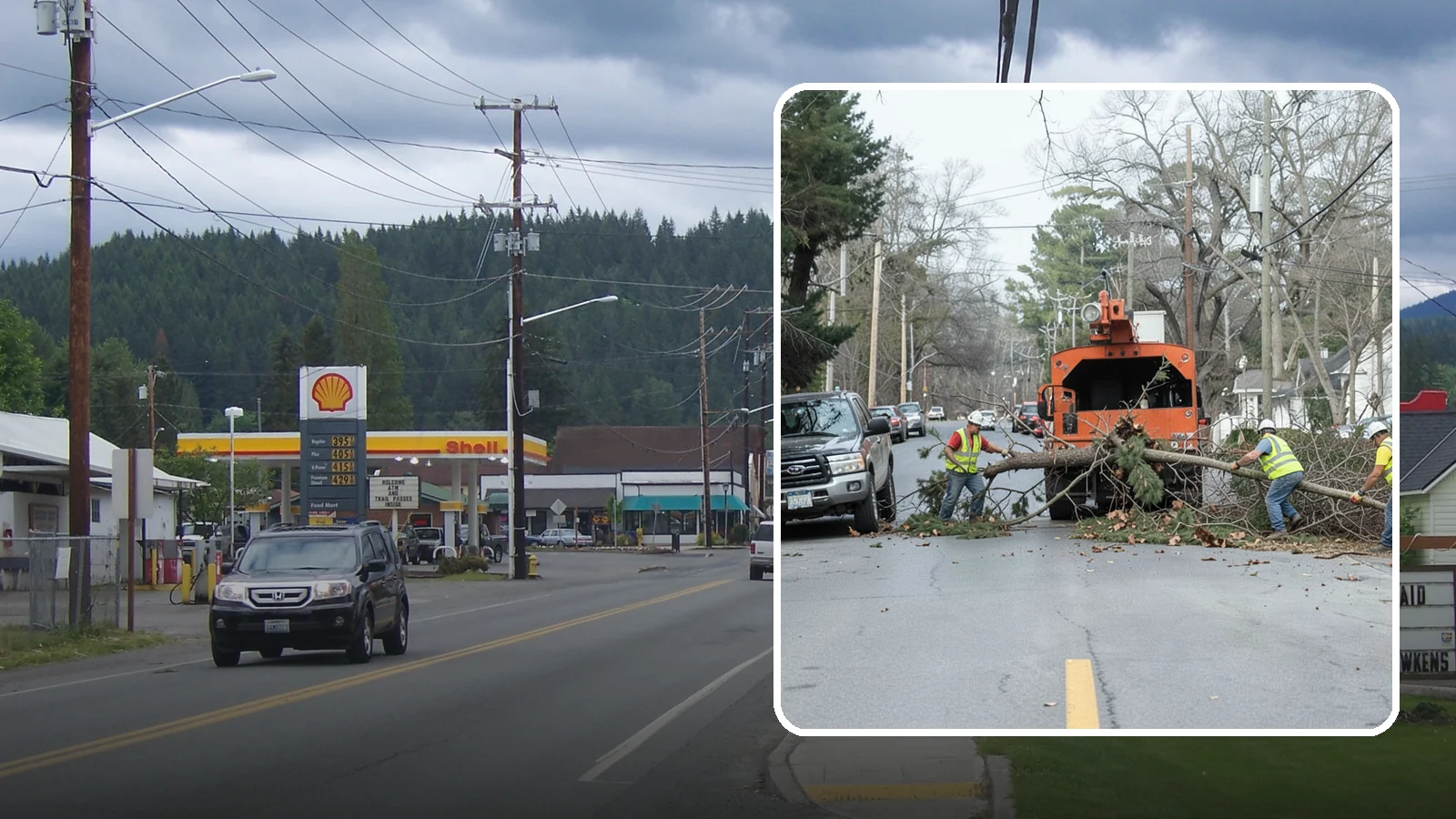 Street Tree Removal in Granite Falls, Snohomish County, WA - Permitted removal of dead, declining, or conflicting street trees in the public right-of-way with full traffic control and site...