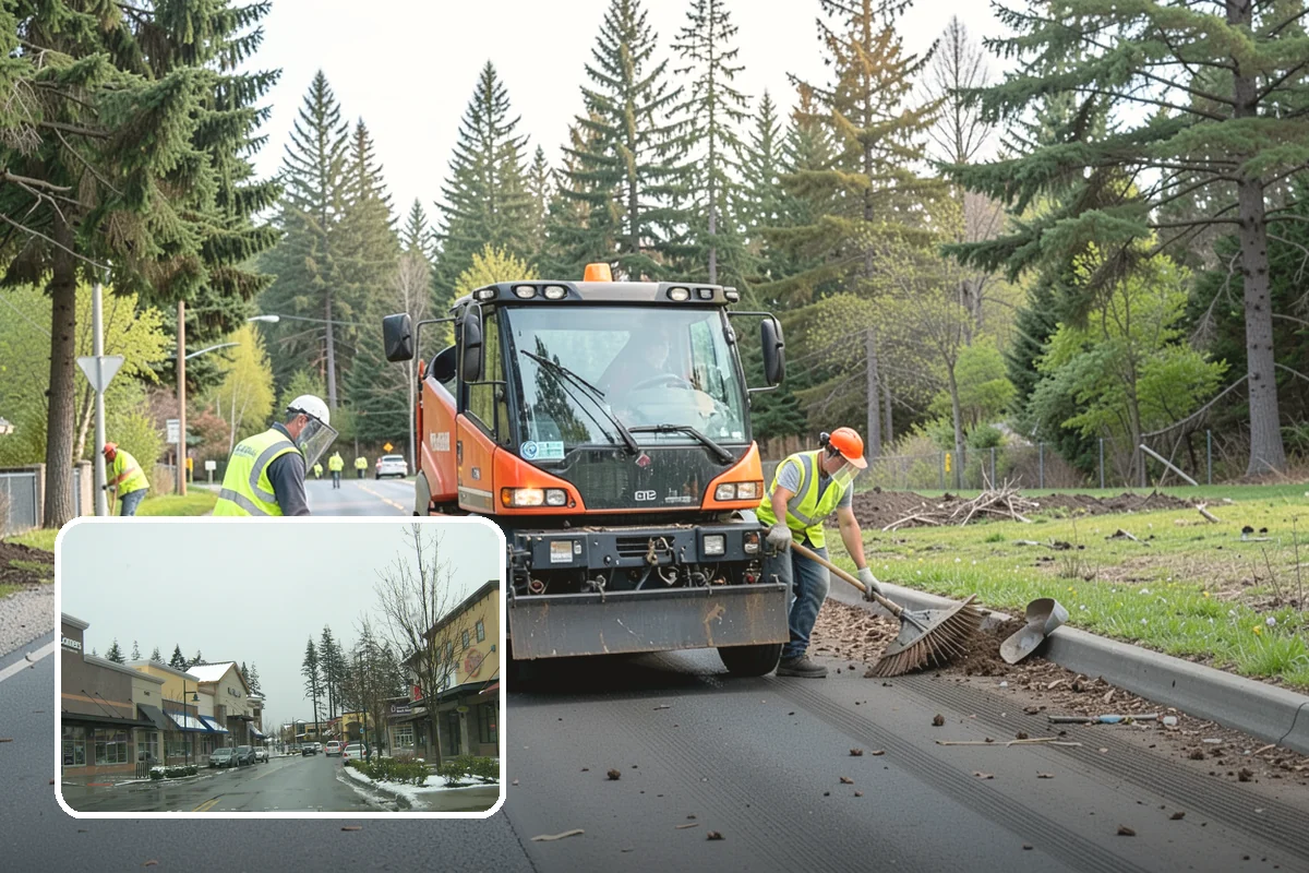 Street Tree Removal in Mill Creek, Snohomish County, WA - Eliminates hazard trees before failure across busy corridors