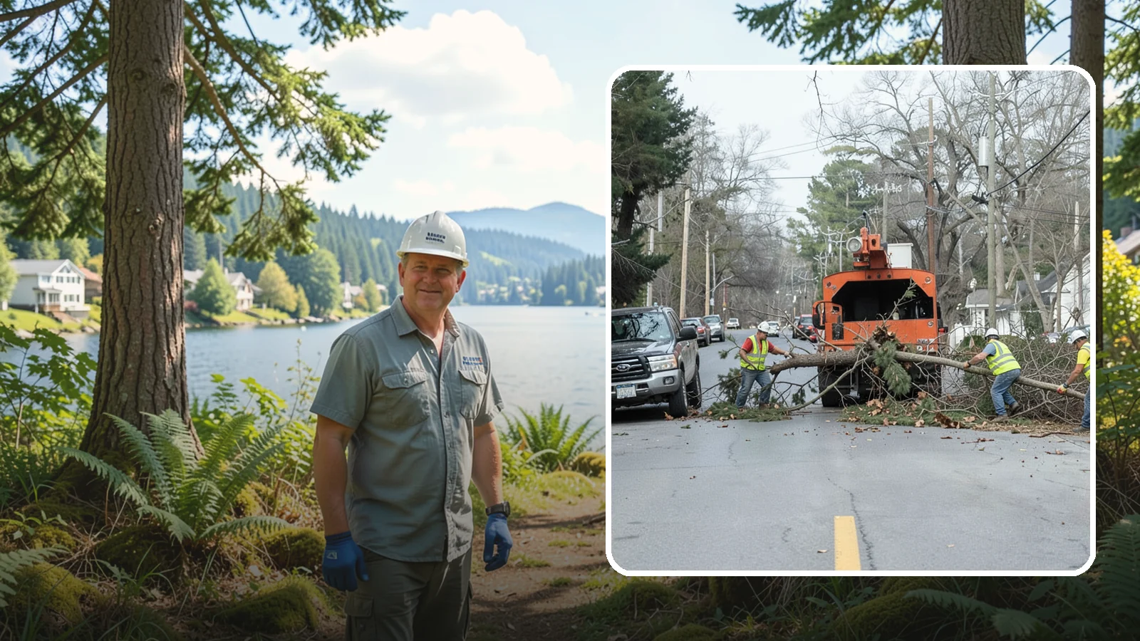 Street Tree Removal in Milton, King County, WA - Permitted removal of dead, declining, or conflicting street trees in the public right-of-way with full traffic control and site...