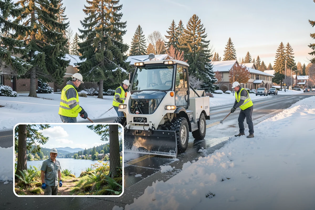 Street Tree Removal in Milton, King County, WA - Eliminates hazard trees before failure across busy corridors
