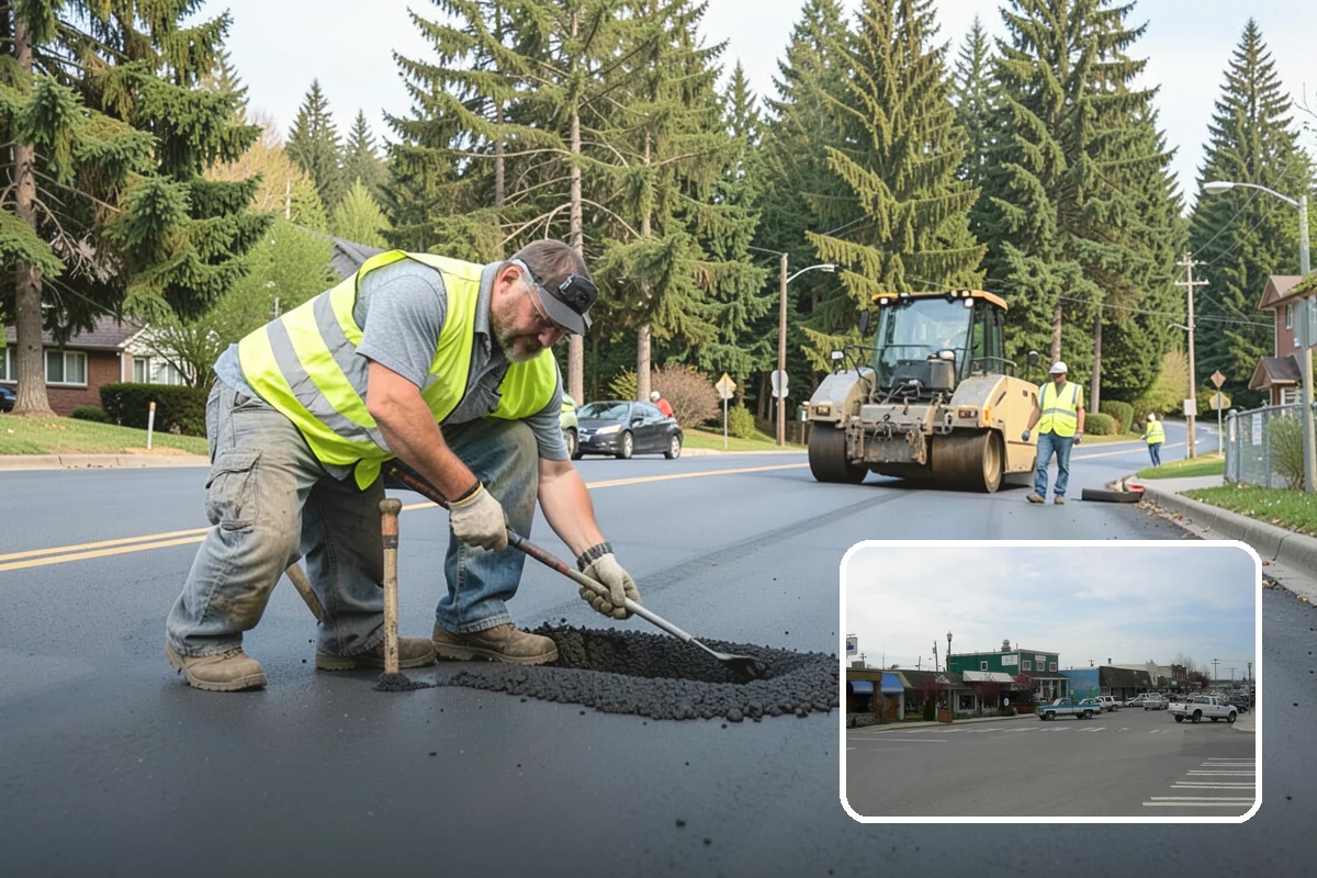 Street Tree Removal in Stanwood, Snohomish County, WA - Eliminates hazard trees before failure across busy corridors