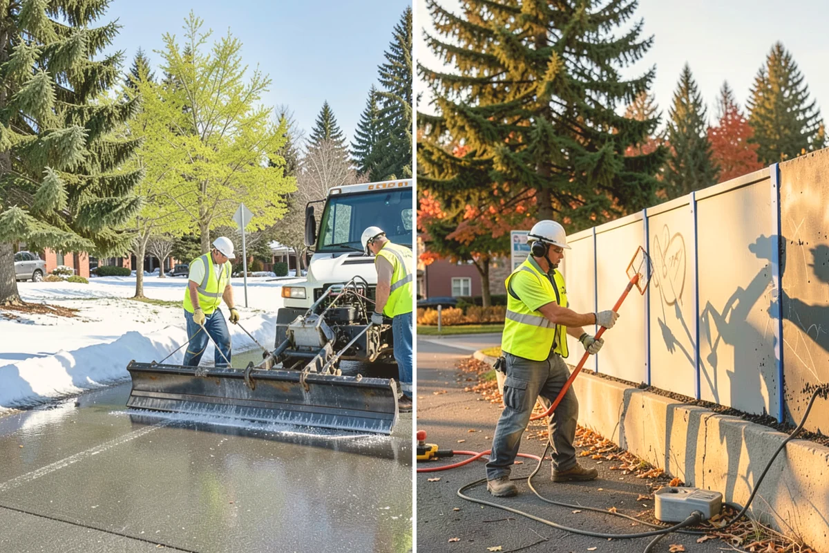 Streetscape Maintenance in Algona, King County, WA - Inventory planters, baskets, tree wells, and street furniture zones