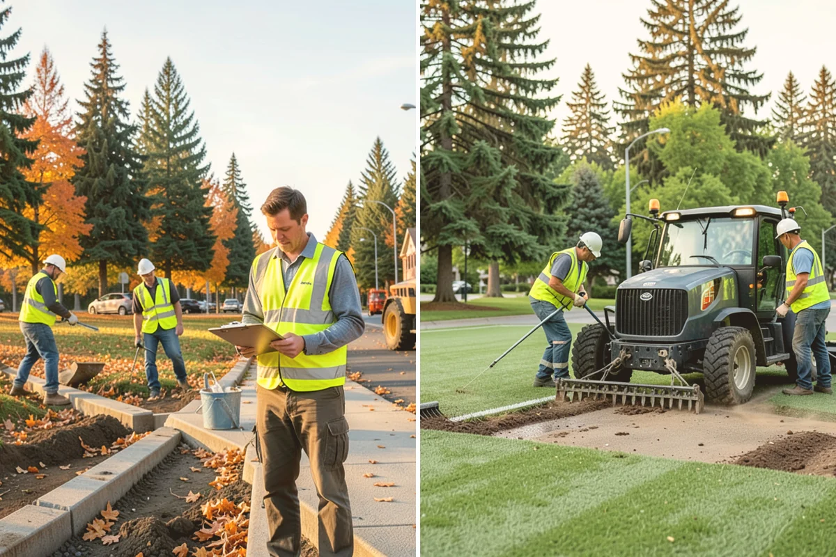 Streetscape Maintenance in Brier, Snohomish County, WA - Inventory planters, baskets, tree wells, and street furniture zones
