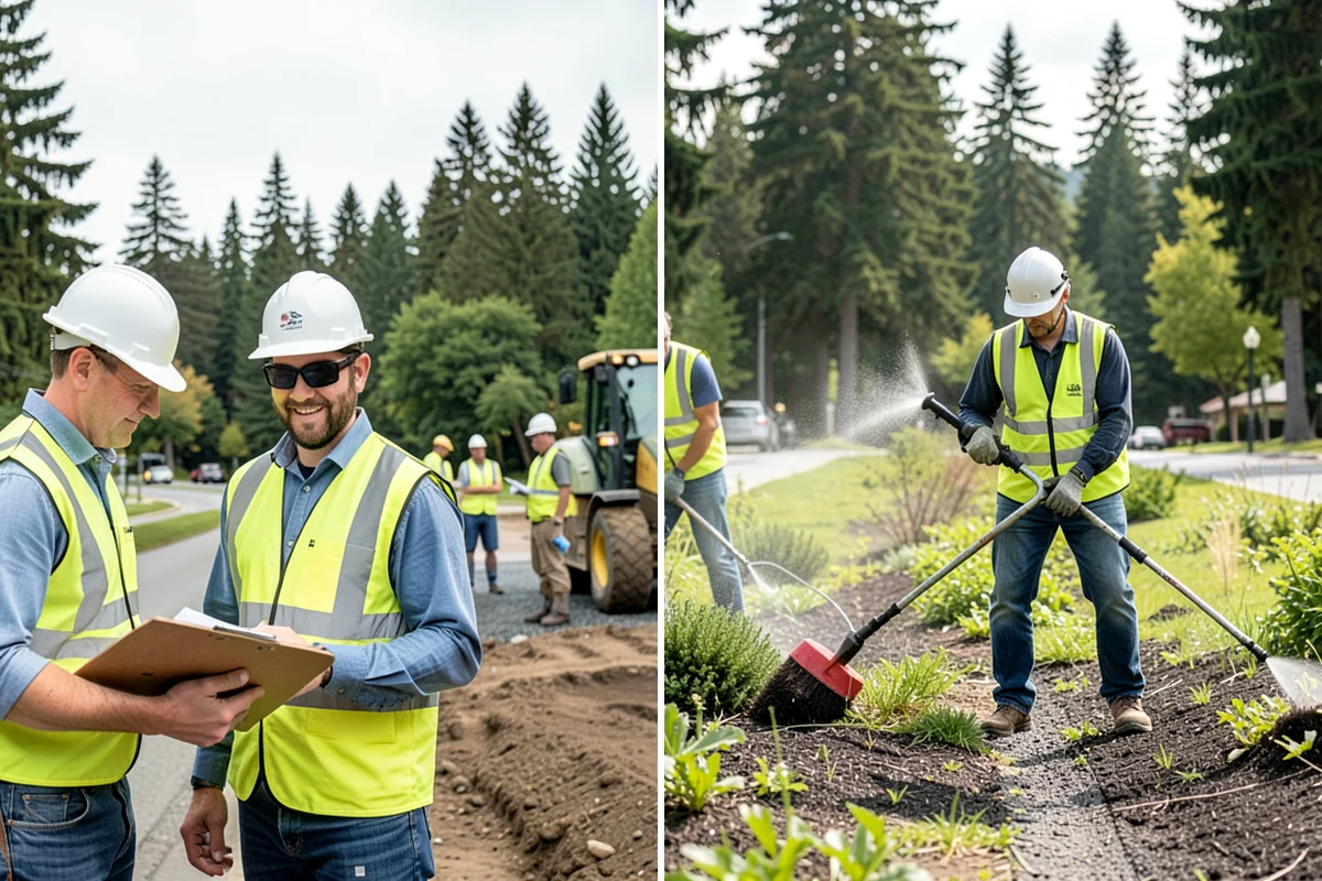 Streetscape Maintenance in Hunts Point, King County, WA - Inventory planters, baskets, tree wells, and street furniture zones