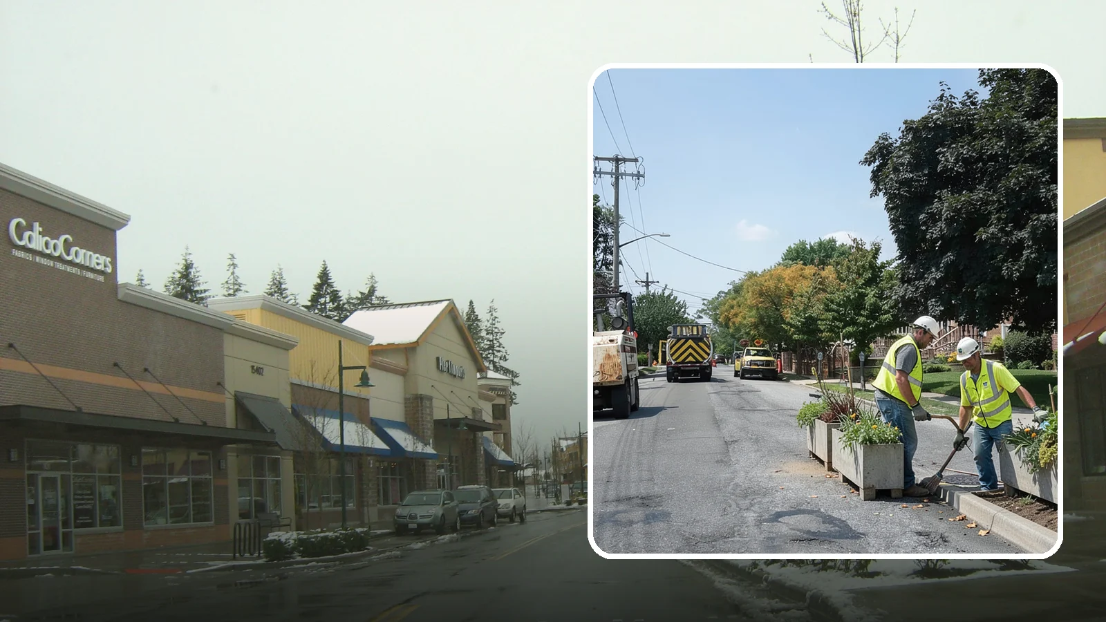 Streetscape Maintenance in Mill Creek, Snohomish County, WA - Detailed care of downtown planters, tree wells, and pedestrian corridors that shape a district's first impression.