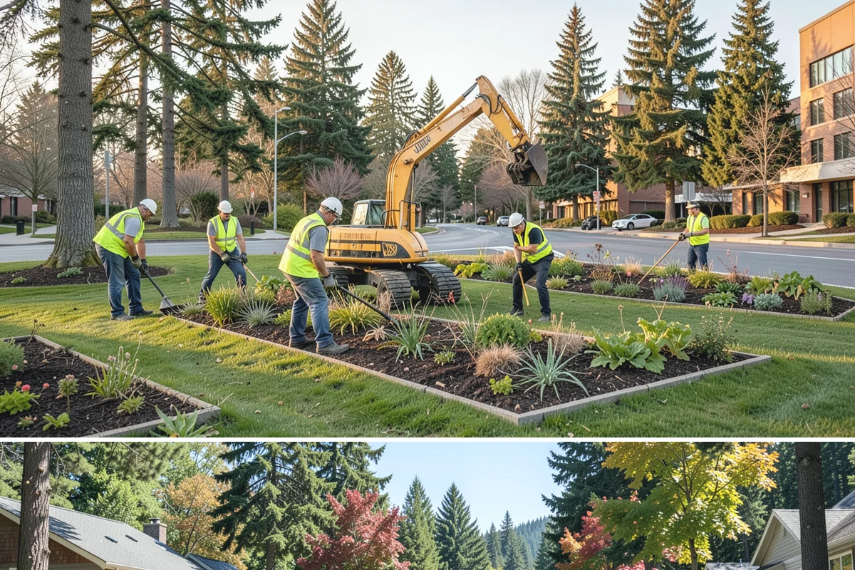 Streetscape Maintenance in Orting, Pierce County, WA - Spring and summer bring the heaviest color rotations and watering, while fall and winter focus on evergreen displays, holiday...