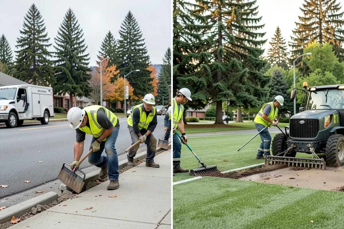 Streetscape Maintenance in Pacific, King County, WA - Inventory planters, baskets, tree wells, and street furniture zones