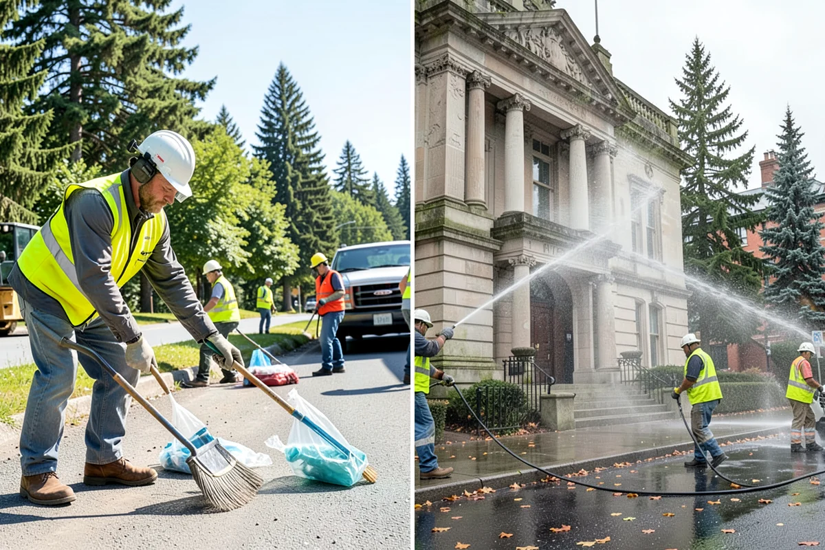 Streetscape Maintenance in Shoreline, King County, WA - Inventory planters, baskets, tree wells, and street furniture zones