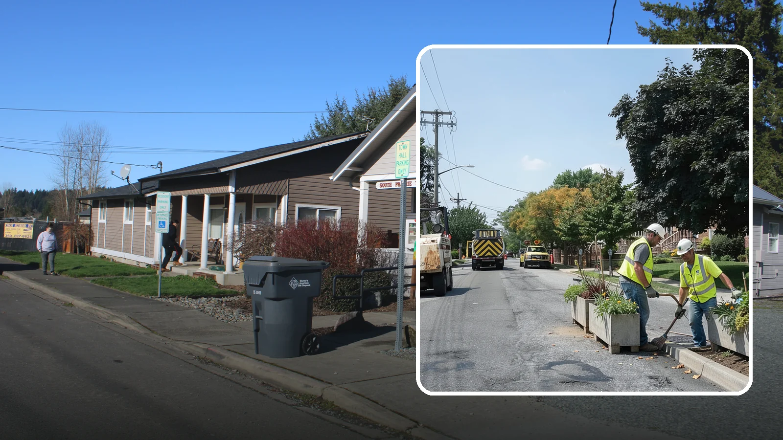 Streetscape Maintenance in South Prairie, Pierce County, WA - Detailed care of downtown planters, tree wells, and pedestrian corridors that shape a district's first impression.